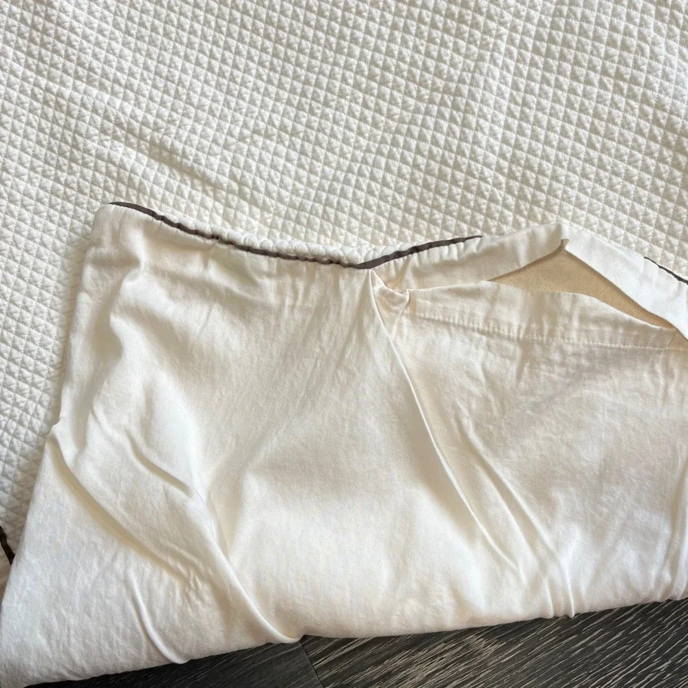 Diamond Quilted Hotel Style Cotton Duvet Cover Full Queen Brown Trim Luxury